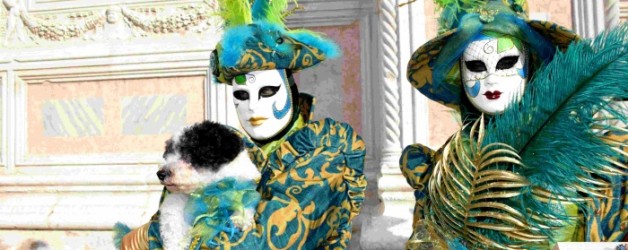 un trio de charme en vert et bleu canard à Venise: